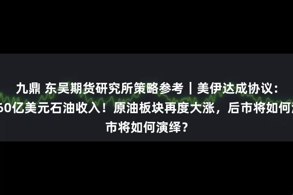 九鼎 东吴期货研究所策略参考｜美伊达成协议：解禁60亿美元石油收入！原油板块再度大涨，后市将如何演绎？