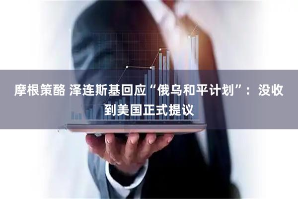 摩根策酪 泽连斯基回应“俄乌和平计划”：没收到美国正式提议