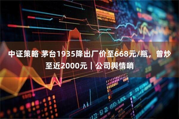 中证策略 茅台1935降出厂价至668元/瓶，曾炒至近2000元｜公司舆情哨