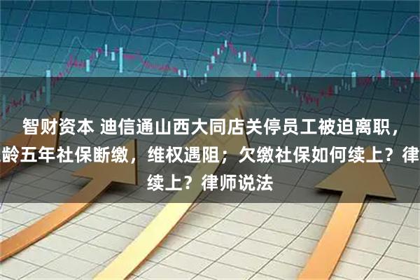 智财资本 迪信通山西大同店关停员工被迫离职，六年工龄五年社保断缴，维权遇阻；欠缴社保如何续上？律师说法